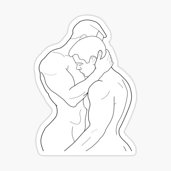 Nude guy. Line art Sticker by Iuri_Boysart