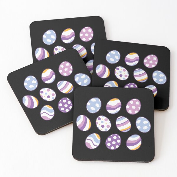 Item preview, Egg Pattern | Purple Orange | Stripes Clouds Flowers Dots | Black designed and sold by Wintre2.