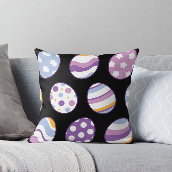 Item preview, Egg Pattern | Purple Orange | Stripes Clouds Flowers Dots | Black designed and sold by Wintre2.