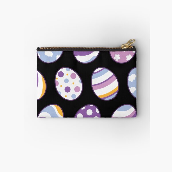 Item preview, Egg Pattern | Purple Orange | Stripes Clouds Flowers Dots | Black designed and sold by Wintre2.