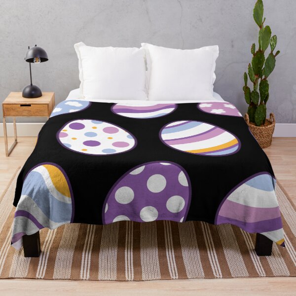 Item preview, Egg Pattern | Purple Orange | Stripes Clouds Flowers Dots | Black designed and sold by Wintre2.