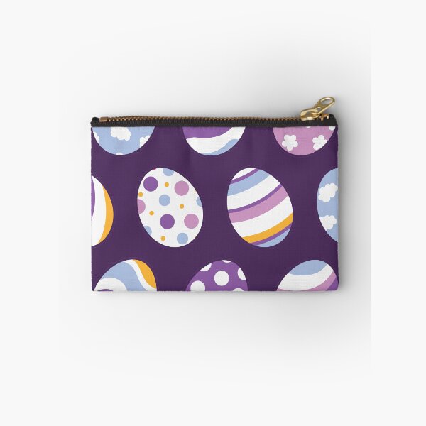 Item preview, Egg Pattern | Purple Orange | Stripes Clouds Flowers Dots | Dark Purple designed and sold by Wintre2.