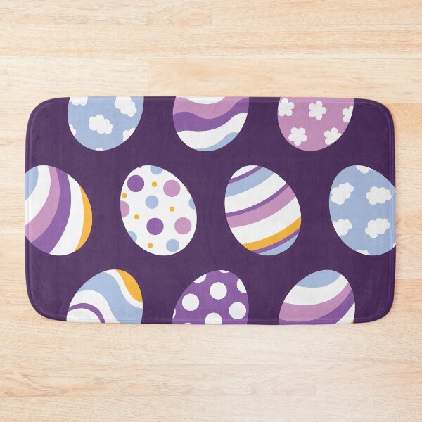 Item preview, Egg Pattern | Purple Orange | Stripes Clouds Flowers Dots | Dark Purple designed and sold by Wintre2.