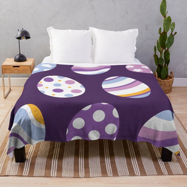 Item preview, Egg Pattern | Purple Orange | Stripes Clouds Flowers Dots | Dark Purple designed and sold by Wintre2.