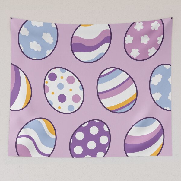 Item preview, Egg Pattern | Purple Orange | Stripes Clouds Flowers Dots | Light Purple designed and sold by Wintre2.
