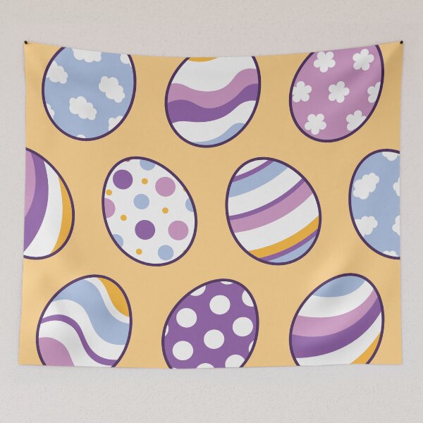 Item preview, Egg Pattern | Purple Orange | Stripes Clouds Flowers Dots | Light Orange designed and sold by Wintre2.