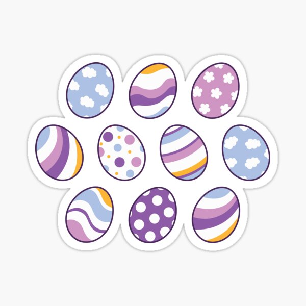Item preview, Egg Pattern | Purple Orange | Stripes Clouds Flowers Dots | Light Orange designed and sold by Wintre2.