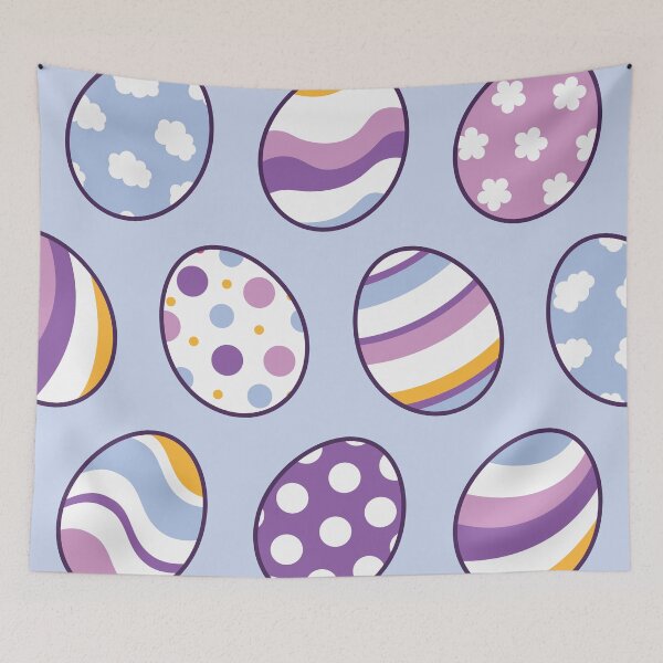 Item preview, Egg Pattern | Purple Orange | Stripes Clouds Flowers Dots | Light designed and sold by Wintre2.