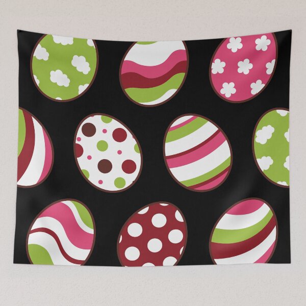 Item preview, Egg Pattern | Pink Green | Stripes Clouds Flowers Dots | Black designed and sold by Wintre2.