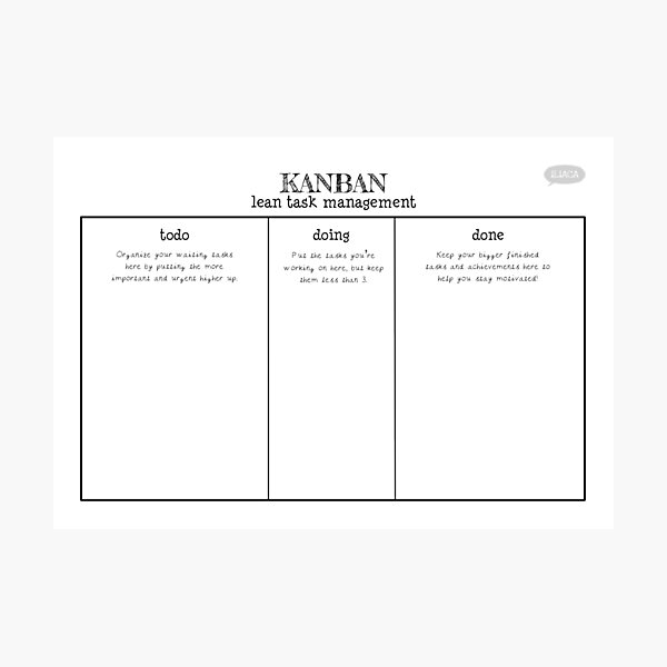 Artikel-Vorschau von Minimalistisches Kanban-Design im Sketch-Stil für Lean Task Management, designt und verkauft von iliaca.