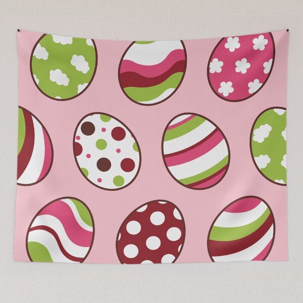 Item preview, Egg Pattern | Pink Green | Stripes Clouds Flowers Dots | Soft Pink designed and sold by Wintre2.