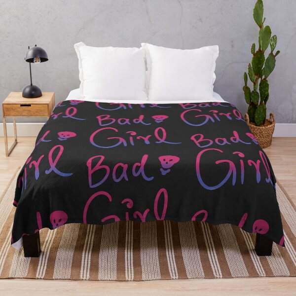 Item preview, Bad girl skull handwritten (spray painted blue pink) designed and sold by wavethreat.