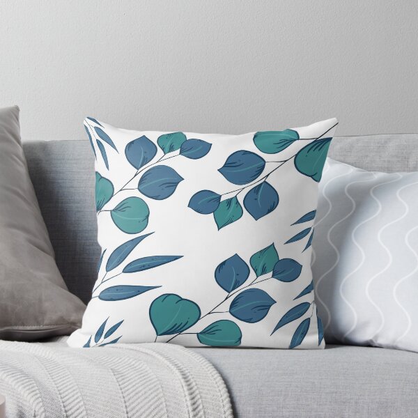 Item preview, Blue gum leaves pattern, round and pointy  designed and sold by Yellowsprint.