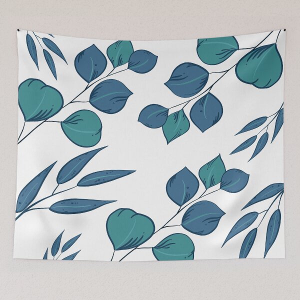 Item preview, Blue gum leaves pattern, round and pointy  designed and sold by Yellowsprint.