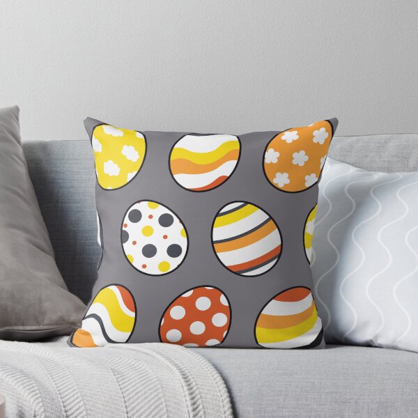 Item preview, Egg Pattern | Yellow Orange Gray | Stripes Clouds Flowers Dots designed and sold by Wintre2.