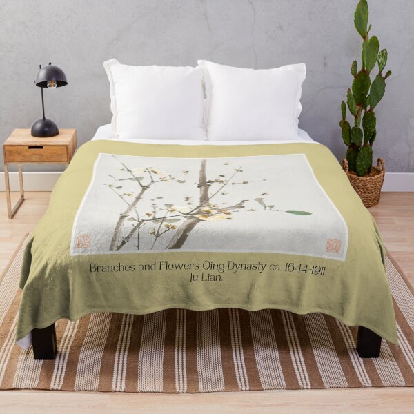 Item preview, Branches & Flowers Qing Dynasty Watercolor Painting Vintage Design designed and sold by EarthArtDesigns.