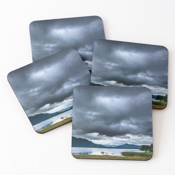 Item preview, Deer in a lake with mountains and stormy skies in Killarney National Park, Ring of Kerry near town of Killarney, County Kerry in Ireland designed and sold by AlbertMi.