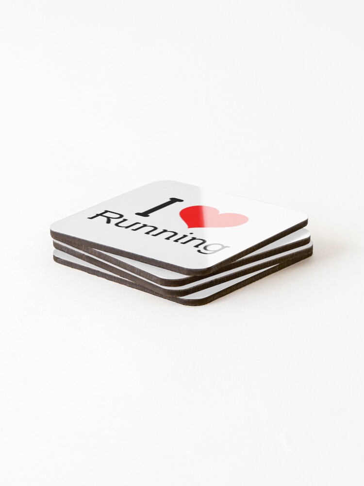 Thumbnail 4 of 5, Coasters (Set of 4), I LOVE RUNNING designed and sold by RiseandShineTee.