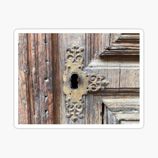 Ornated old door lock Pegatina