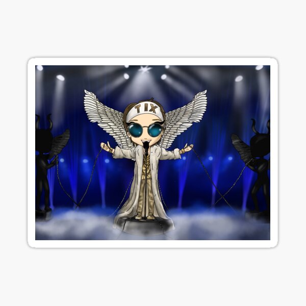 Item preview, TIX Fallen Angel Eurovision 2021 Norway Ut av mørket Cartoon Andreas Haukeland designed and sold by ciseauxamour.