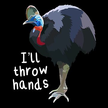 Artwork thumbnail, C is for Cassowary, Cassowary Artwork – Powerful Flightless Bird Illustration and Tropical Rainforest Wildlife Design by thezoogirl