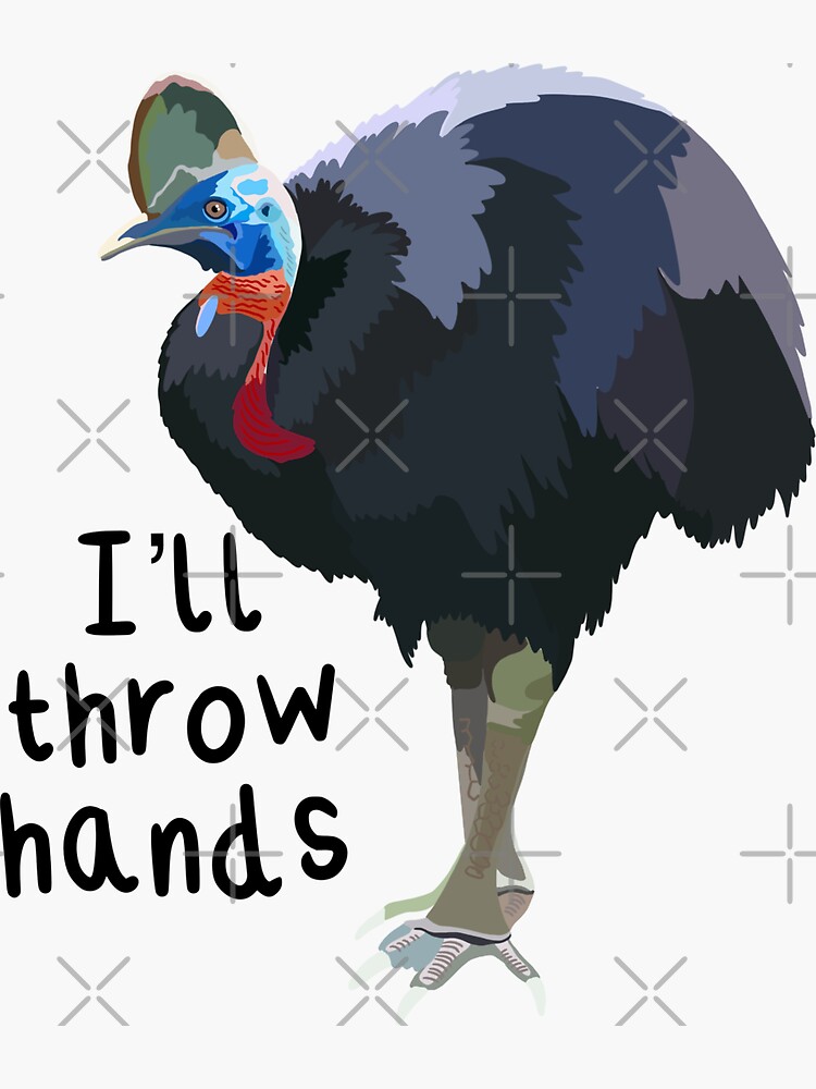Thumbnail 3 of 3, Sticker, C is for Cassowary, Cassowary Artwork – Powerful Flightless Bird Illustration and Tropical Rainforest Wildlife Design designed and sold by thezoogirl.