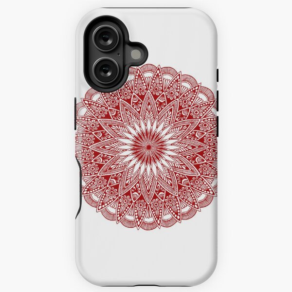 iPhone・スマホケース Society6 omulyana red gallery mandala Mandala Phone Case Line Pattern Phone Cover for iPhone 16