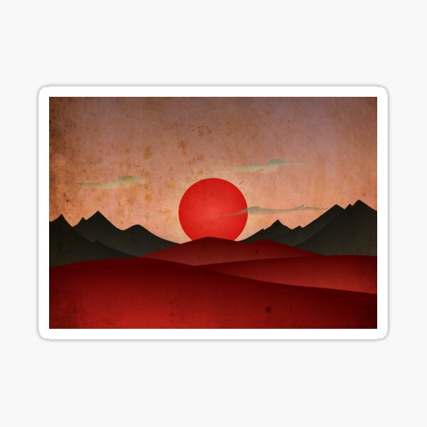 Rising Sun Over Mountain Valley Sticker