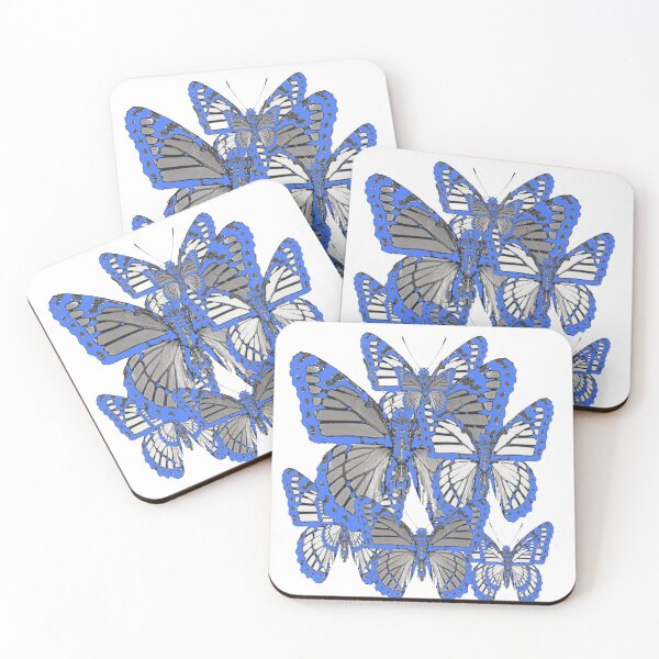 Item preview, BABY BLUE-WHITE MONARCH STYLE BUTTERFLY ABSTRACT PATTERNS designed and sold by sharlesart.