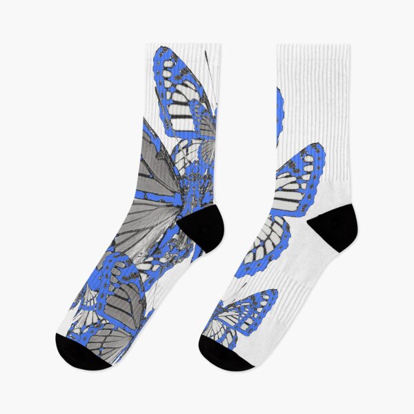 Item preview, BABY BLUE-WHITE MONARCH STYLE BUTTERFLY ABSTRACT PATTERNS designed and sold by sharlesart.