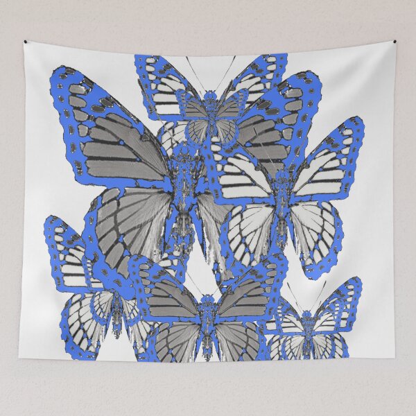 Item preview, BABY BLUE-WHITE MONARCH STYLE BUTTERFLY ABSTRACT PATTERNS designed and sold by sharlesart.