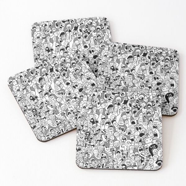 Item preview, Doodle Faces 409 - Black White designed and sold by doodleeightytwo.