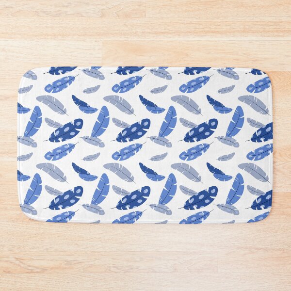 Item preview, Gray and blue flying feathers pattern designed and sold by Osting.