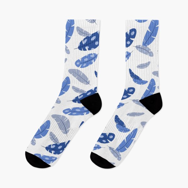 Item preview, Gray and blue flying feathers pattern designed and sold by Osting.