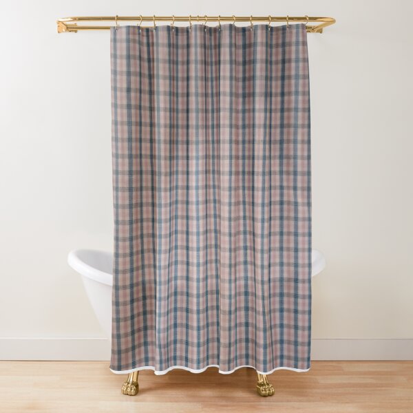 Pink and Blue Plaid Shower Curtain