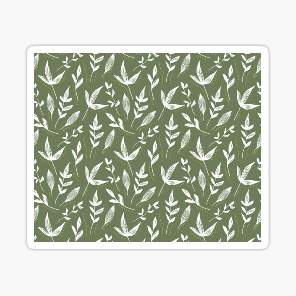 Item preview, Moss Green Leaves Pattern designed and sold by Dream Big! by E. H..