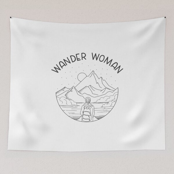 Item preview, Wander Woman Saying / Outdoors Mountains Backpack Travel design designed and sold by CreatedByHeidi.