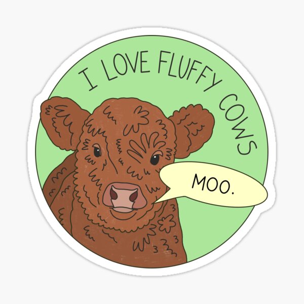 Vista previa del artículo con la obra «Me encantan las vacas esponjosas», diseñado y vendido por PeachCatDesigns.