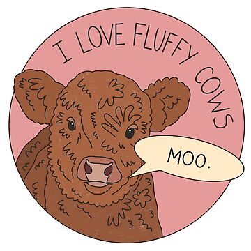 Artwork thumbnail, I love fluffy cows by PeachCatDesigns