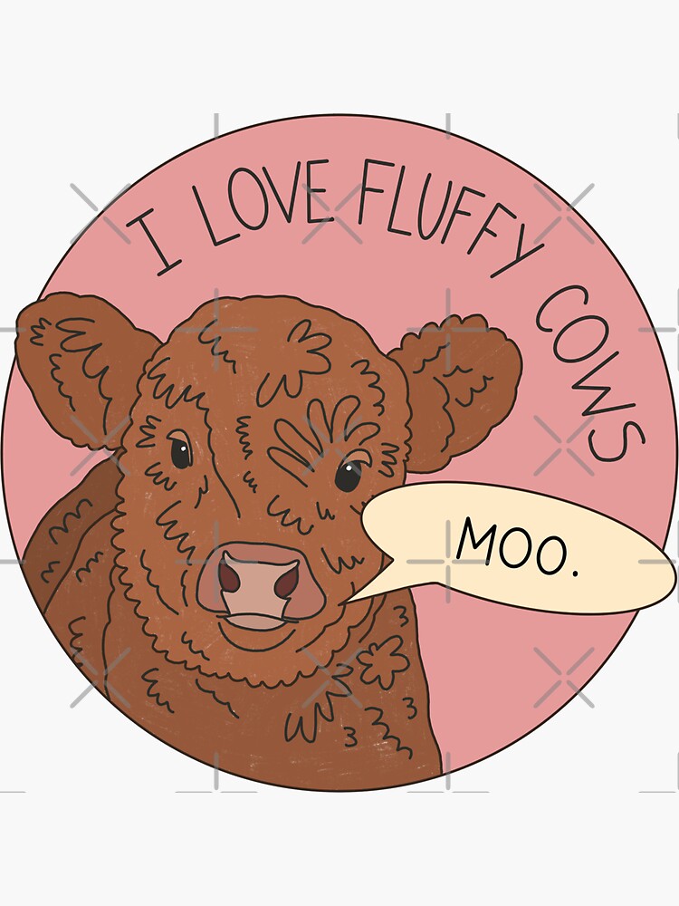 Thumbnail 3 of 3, Sticker, I love fluffy cows designed and sold by PeachCatDesigns.