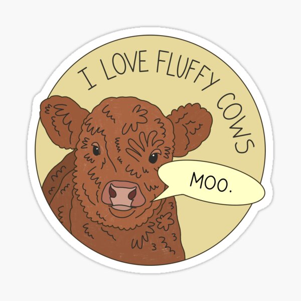 Vista previa del artículo con la obra «Me encantan las vacas esponjosas», diseñado y vendido por PeachCatDesigns.