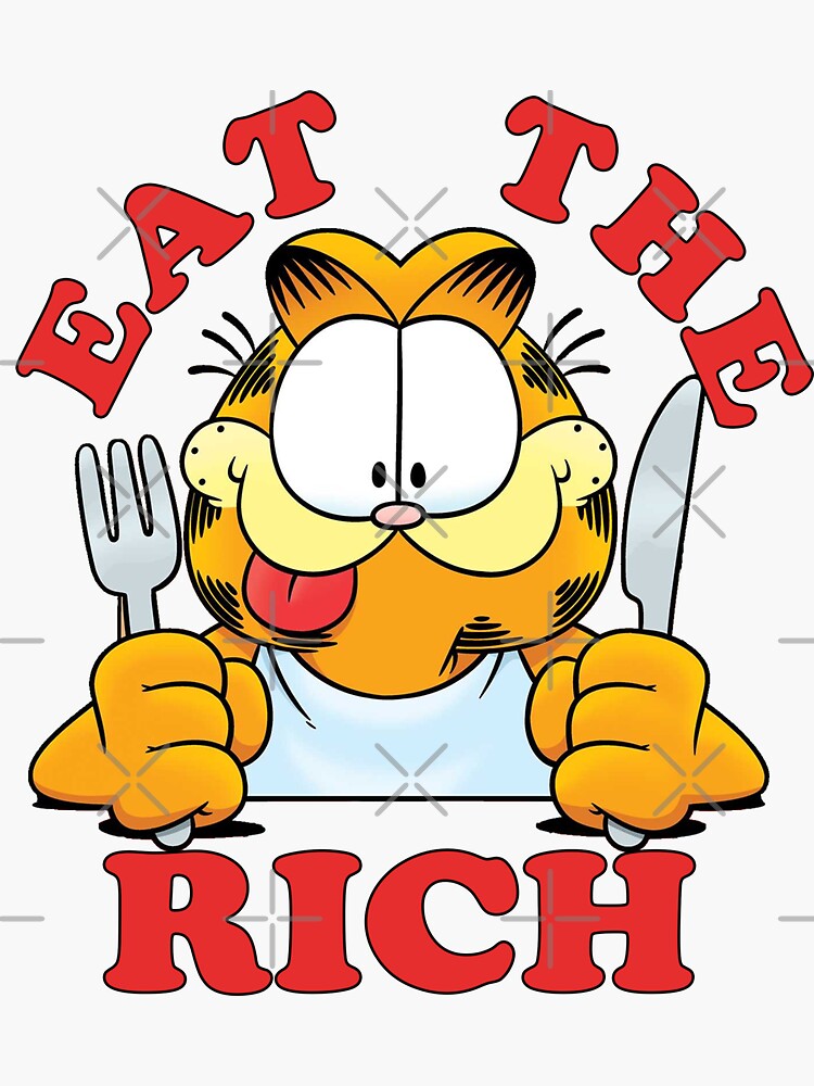 Eat The Rich Garfield Sticker For Sale By Dcfunmeme Redbubble