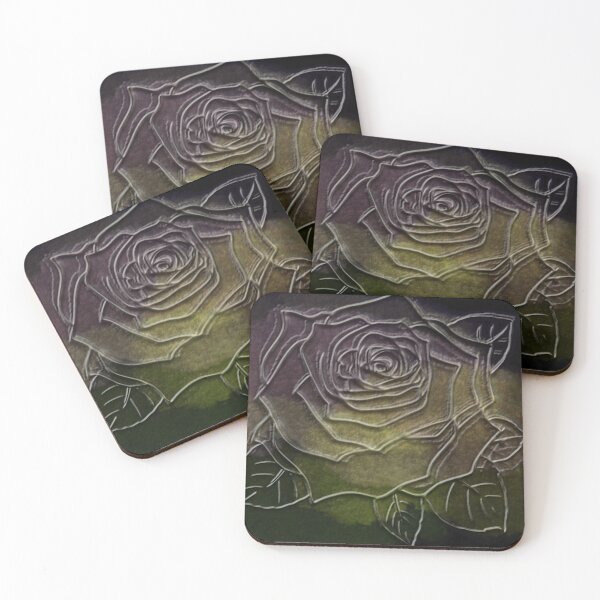 Item preview, Rose leaf style vector art metallic designed and sold by headtrackerart.