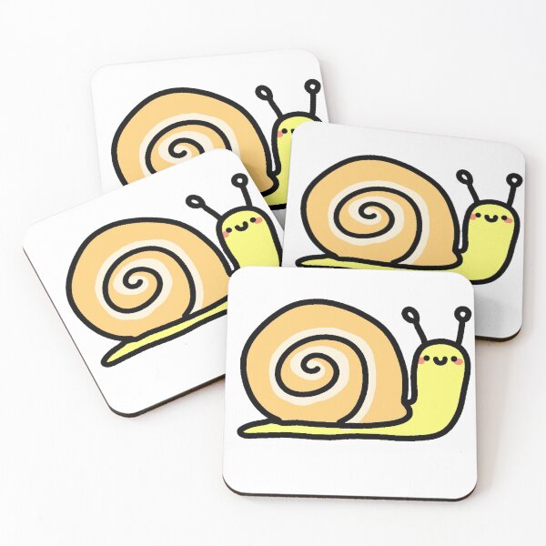 Item preview, Kawaii doodle of a yellow happy snail funny designed and sold by GLwithUs.