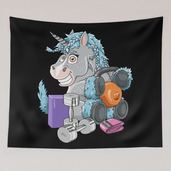 Item preview, Workout unicorn fitness with dumbbells yoga designed and sold by ARTemyzz.