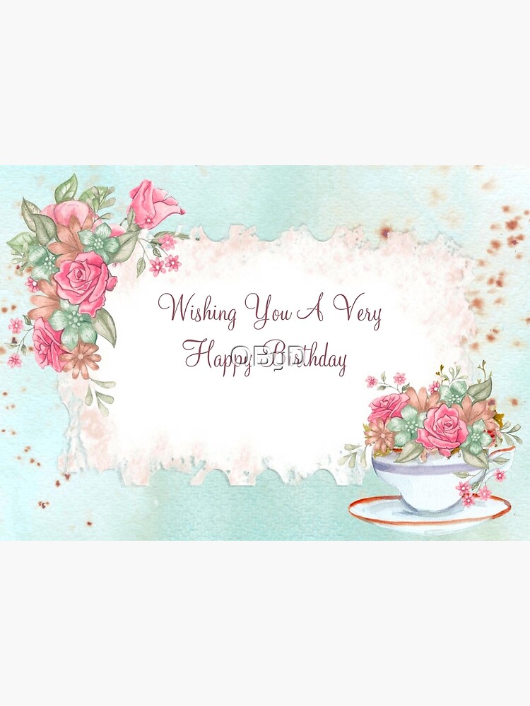 Wishing You a Very Happy Birthday Card - Pink Roses | Greeting Card