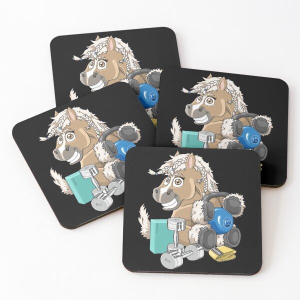 Item preview, Lovely Haflinger horse working out with dumbbells designed and sold by ARTemyzz.
