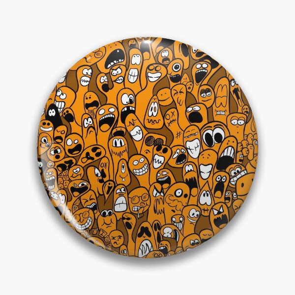 Artikelvorschau, Gekritzelgesichter 409 - Orange entworfen und verkauft von doodleeightytwo.