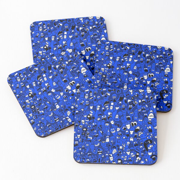 Item preview, Doodle Faces 409 - Blue designed and sold by doodleeightytwo.