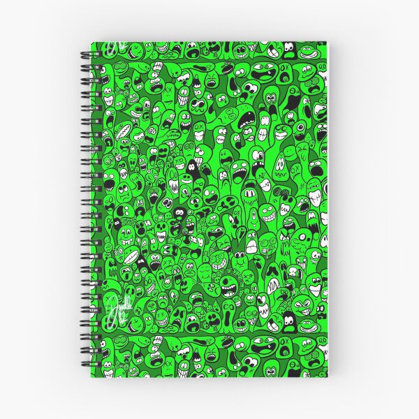 Item preview, Doodle Faces 409 - Green designed and sold by doodleeightytwo.